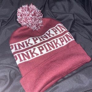 victoria secret pink knit beanie